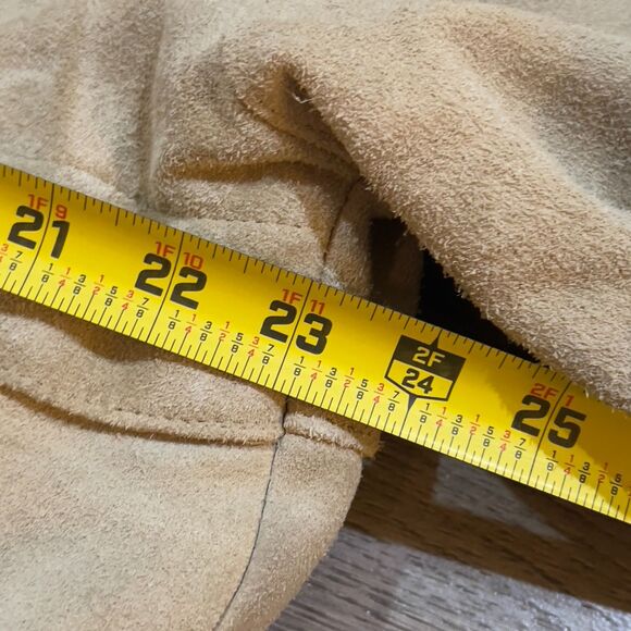 Vintage 90s Roughcut Suede Leather Jacket Outdoor Bomber Lined Coat - Men's XL - Picture 8 of 8